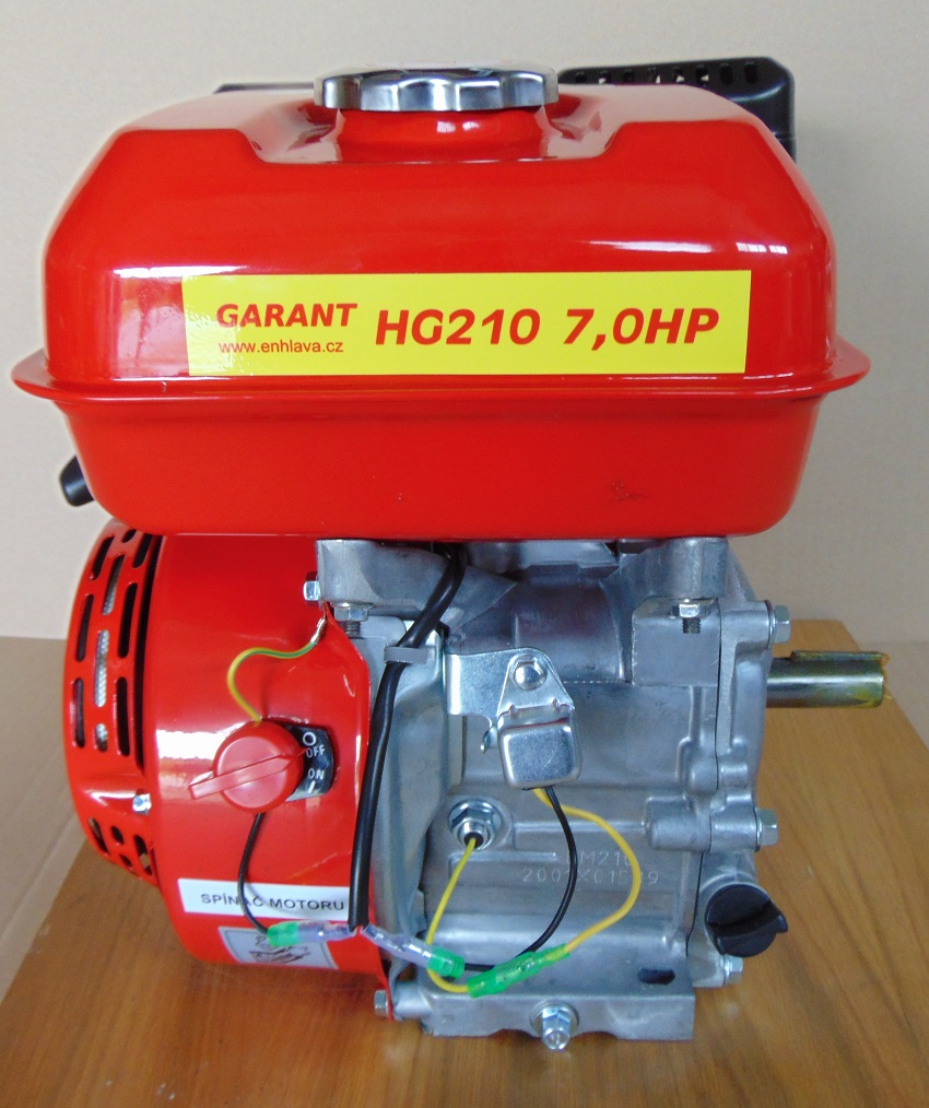 Motor HG 210 Q, 7,0 HP, ruční start, hříd. 19,05mm
